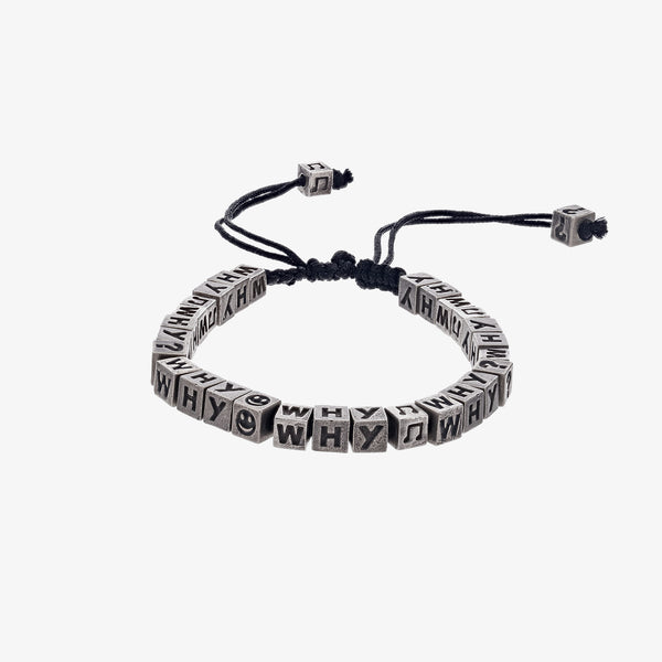 THE KNITTED WHY BRACELET - ANTIQUE SILVER